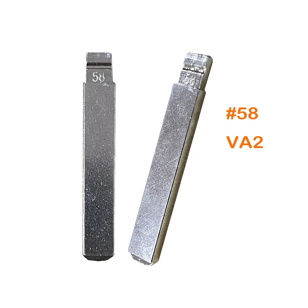 10 pièces 58 #   VA2 lame de clé à distance vierge non coupée en métal pour Peugeot citroën Renault pour Keydiy KD Xhorse VVDI JMD clé à distance vierge