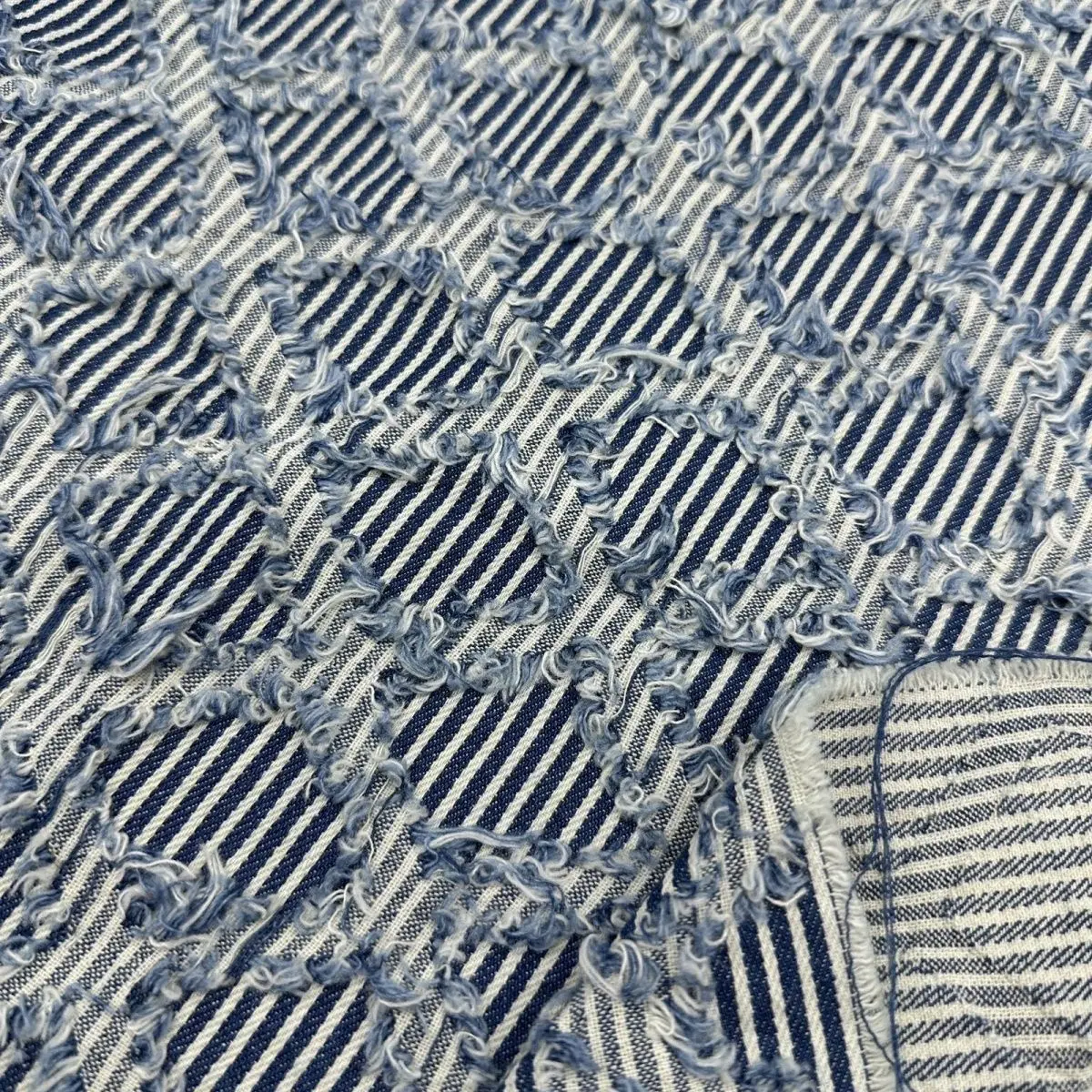 Disposable Tassel Striped Personality Denim Fabric Clothing Shoes Bags Handmade DIY