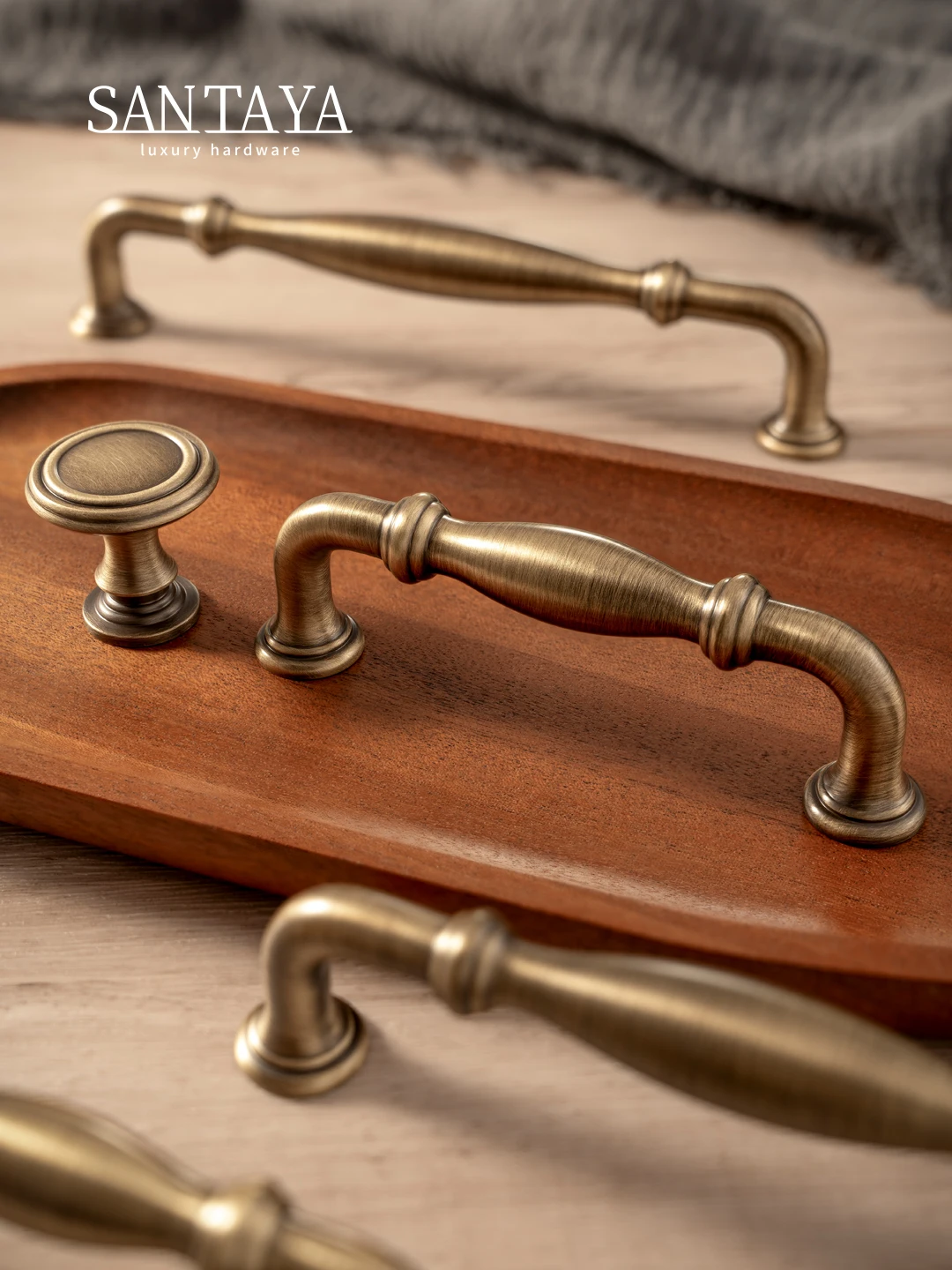 Santaya ทองเหลืองโบราณตู้บาร์ดึง 3-4/5 นิ้วลิ้นชักตู้ครัวห้องน้ํา Dresser ตู้ฮาร์ดแวร์ Knobs 1
