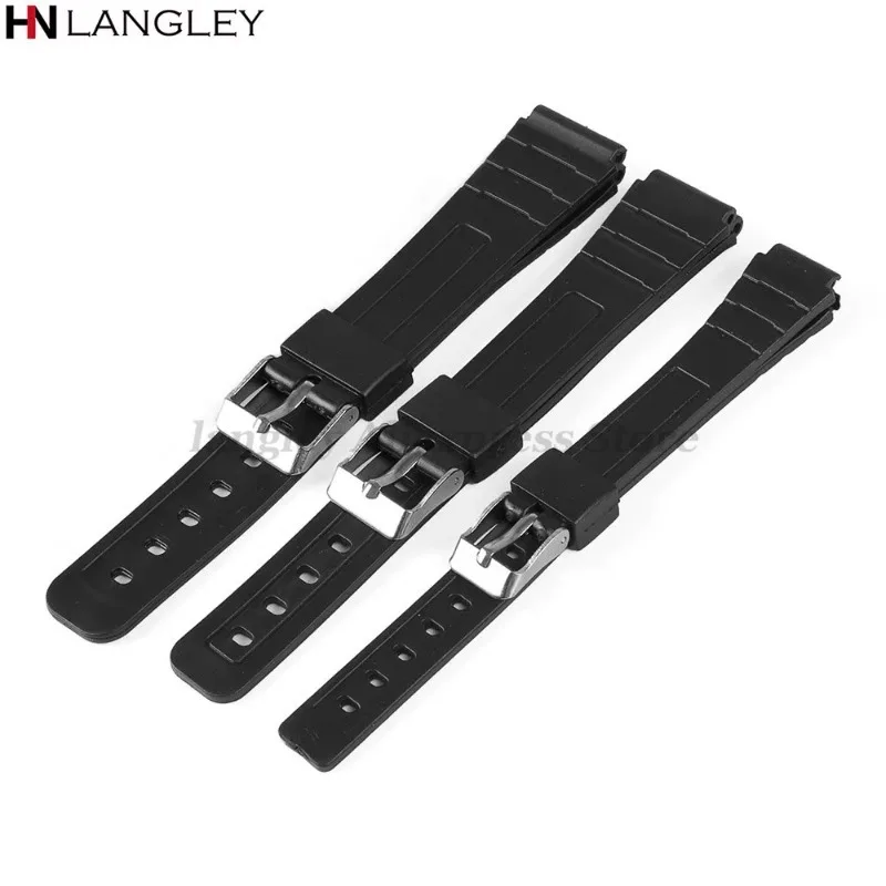 Premium Silicone Sport Diving Watchband with Silver Metal Buckle