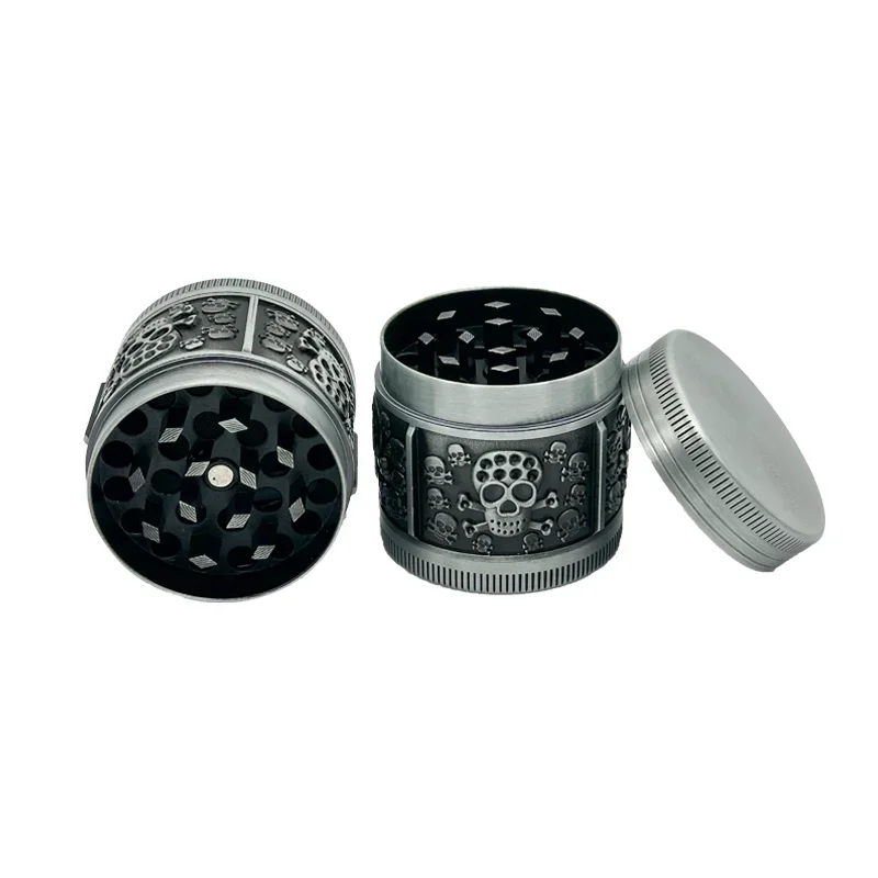 40mm Skull Style Cigarette Grinder with 4 Layers of Metal Material Herb Grinder Suitable for Men's Christmas Gift