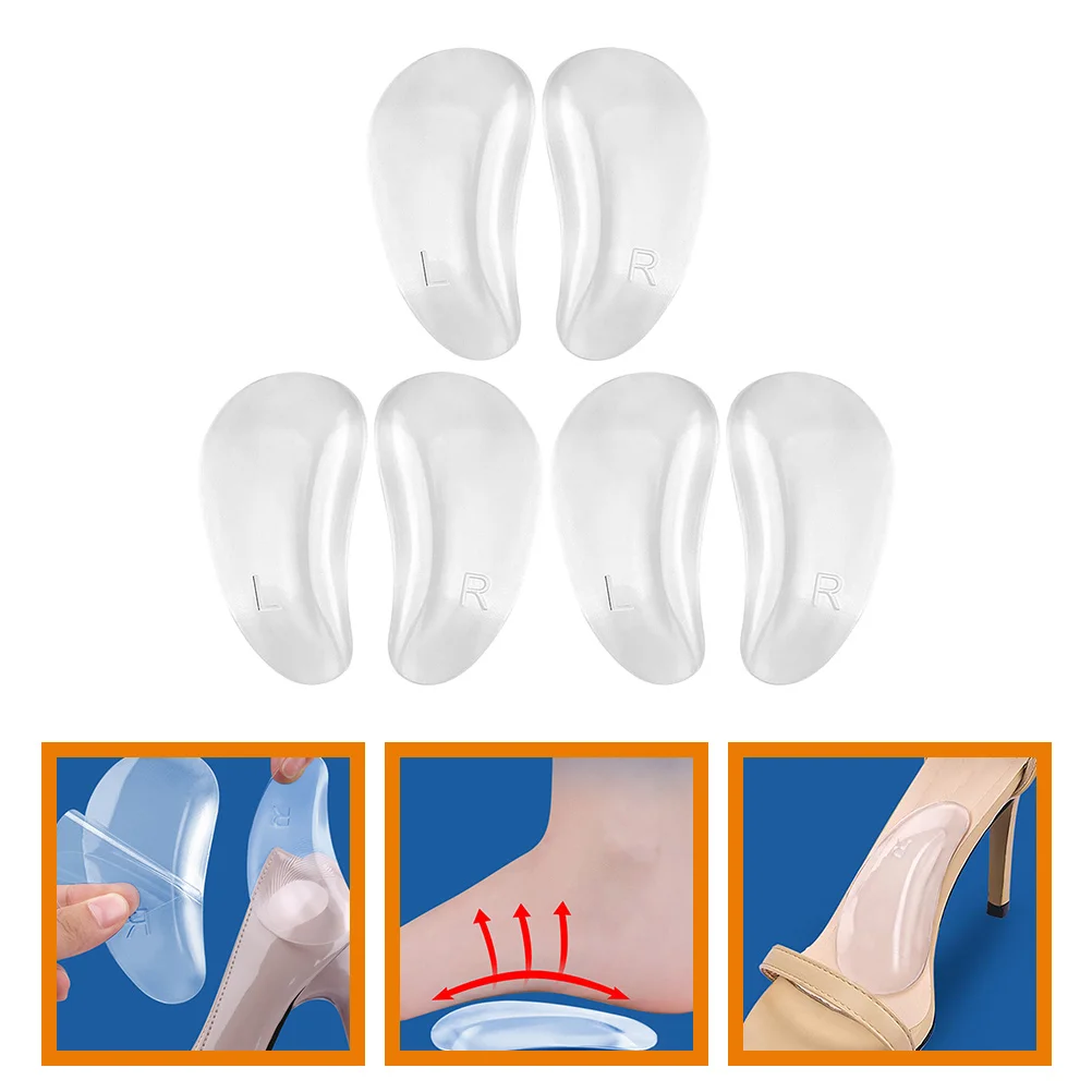 

3 Pairs Flat Feet Arch Supports Pad for Shoe Adhesive Insoles Cushion Women Thicken
