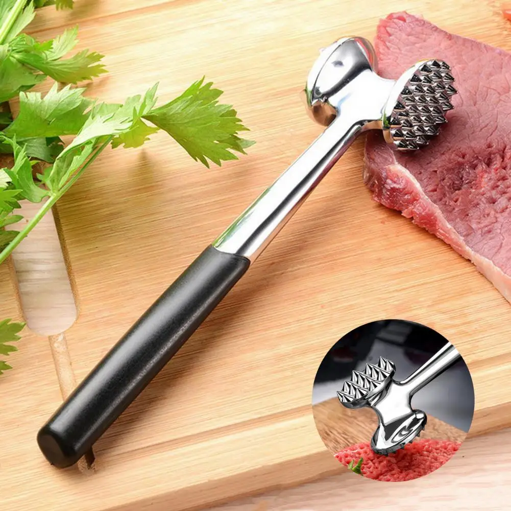 Meat Tenderizer Hammer Dual-Sided Mirror Polished Comfortable Grip Pounder Heavy Duty Pounder Tool For Steak Fish