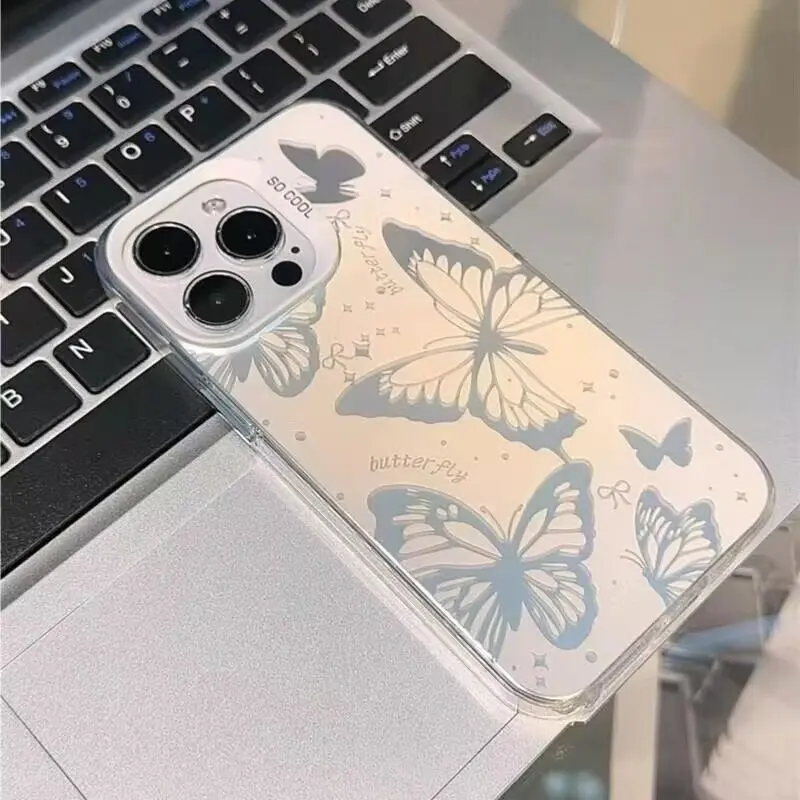 Butterfly Cute Matte Hard Laser IMD Cover Case