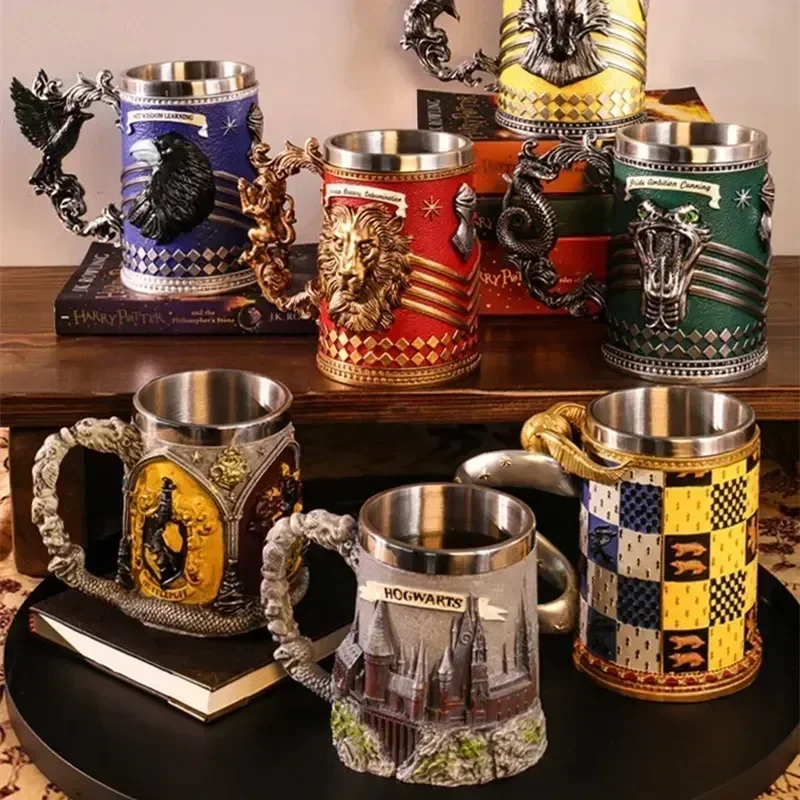 Grupo Erik Juego de tazas de café Harry Potter - 4 tazas originales de  porcelana con soporte - Taza Harry Potter 300 ml cada una