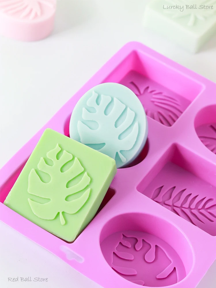 Description Picture 4 of item6 Cavity Oval/Square Leaf Shaped Silicone Soap Mold DIY Handmade Essential Oil Soap Making Supplies Mould Chocolate Cake Molds