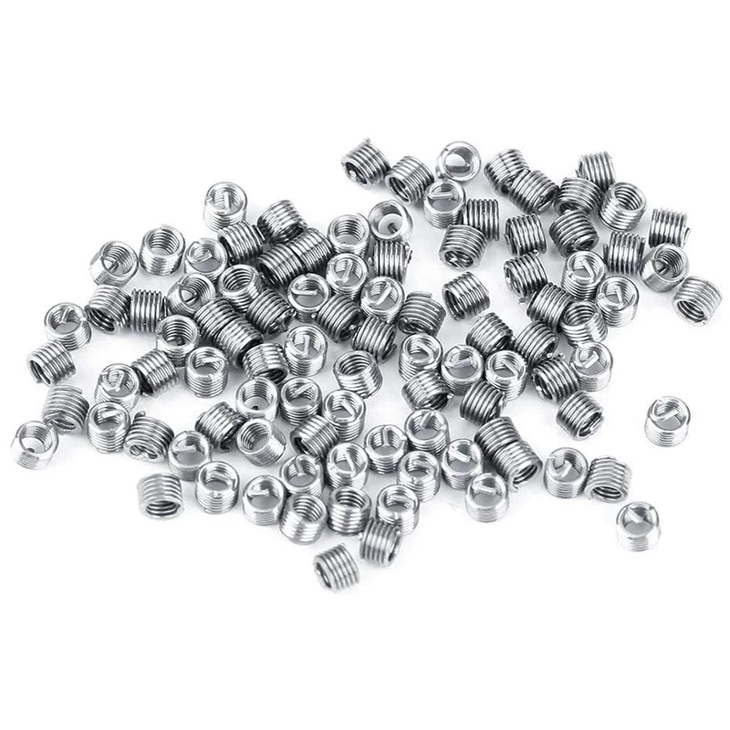 

100Pcs Wire Thread Insert Heli Coil, M2 Thread Repair Insert Assortment Thread Insert Coiled Wire Insert(M20.42D)
