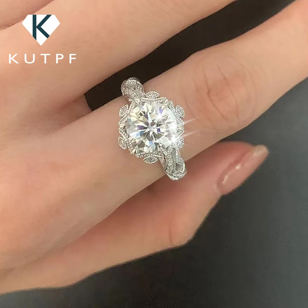 

2Carat Luxury Moissanite Engagement Rings for Women 925 Sterling Silver Sparkling D Color Green Diamond Promise Wedding Ring