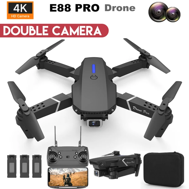 2022 LSRC E88 Mini Drone FPV 4K HD Wide Angle Daul/No Camera Portable 2.4GHz Foldable Remote Control Drones Rc Quadcopter Toys