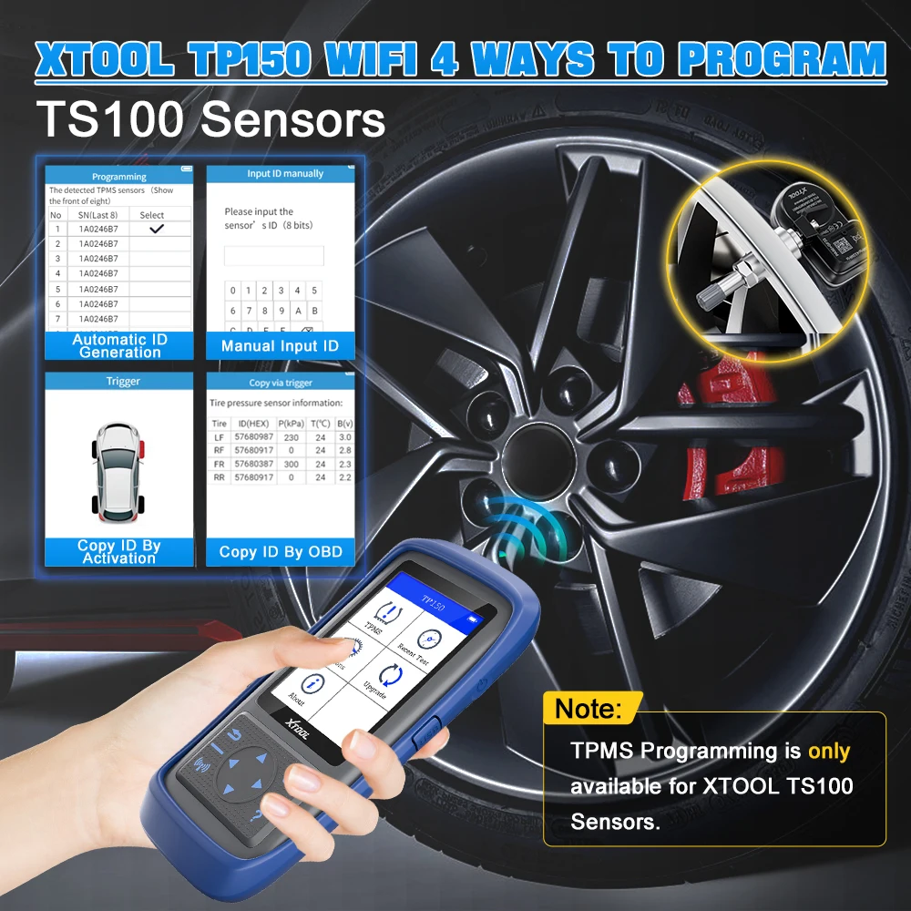 XTOOL TP150 WIFI TPMS Programming Diagnostic Tool Activate All Sensor Work On 315 433MHz Tire Pressure Monitor Read Clear DTCs 5