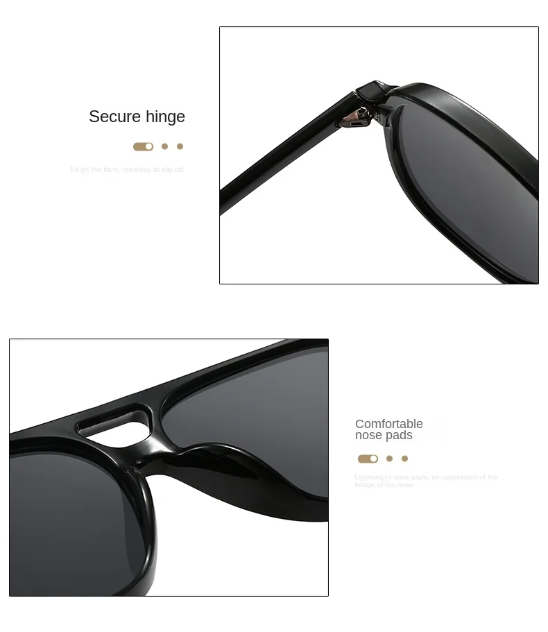 Retro Doppelbalken-Sonnenbrille für Damen Neue Sommer-Outdoor-UV-Schutz-Mode Schwarze Rote Brille Vintage-Design Sonnenbrillen für Herren – Detail 16