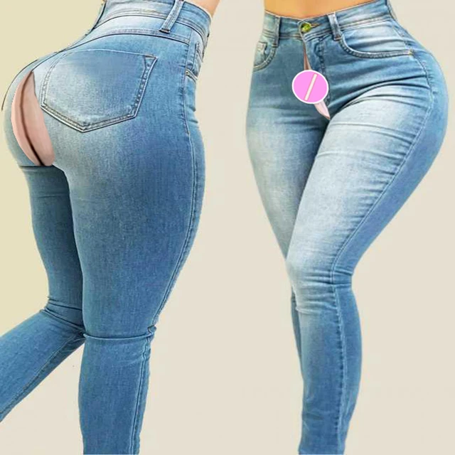 Denim Super Short Shorts Women's Summer High Waist Hot Pants Slim and Sexy  Women's Elastic Hip Raise Open Crotch Convenient Pant - AliExpress