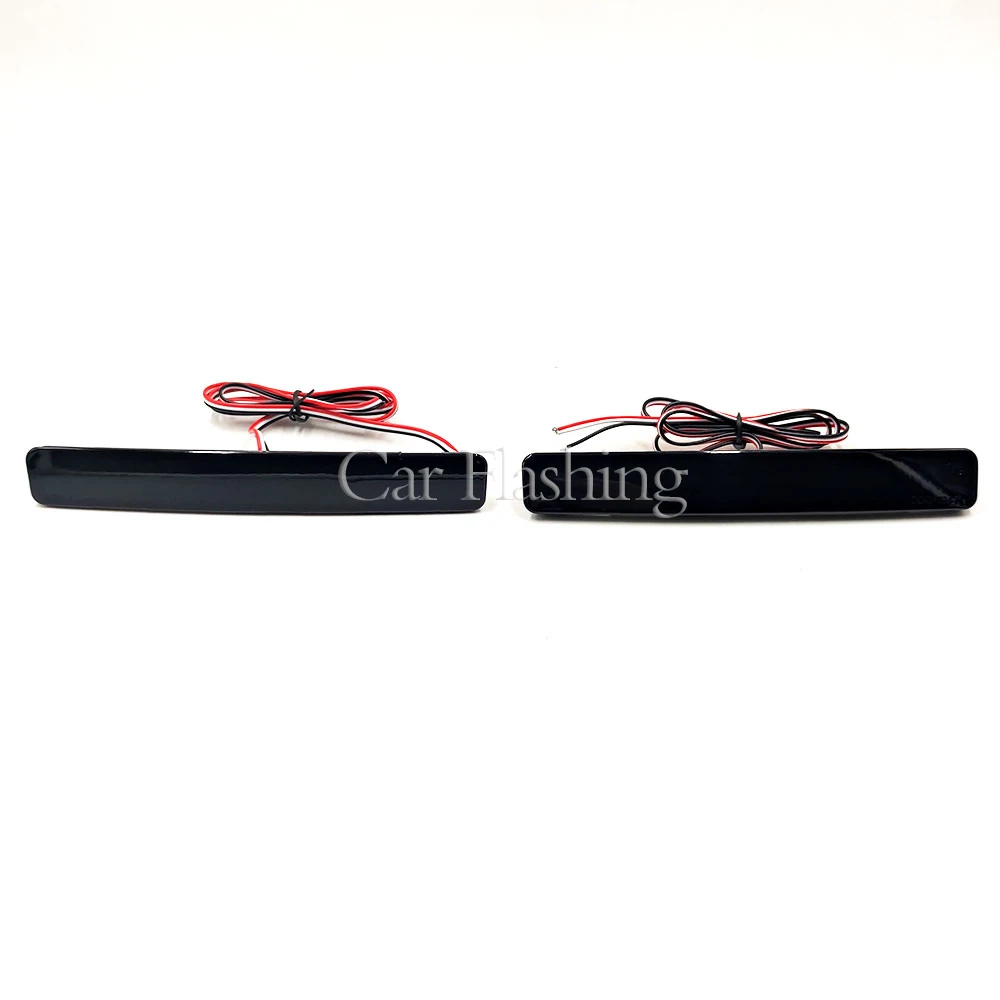 Lot De 2 Réflecteurs DEL Noirs Fumés Pour Pare-Chocs Arrière VW T5 Transporter Caravelle Multivan 2003-2010 - Feux Stop LED