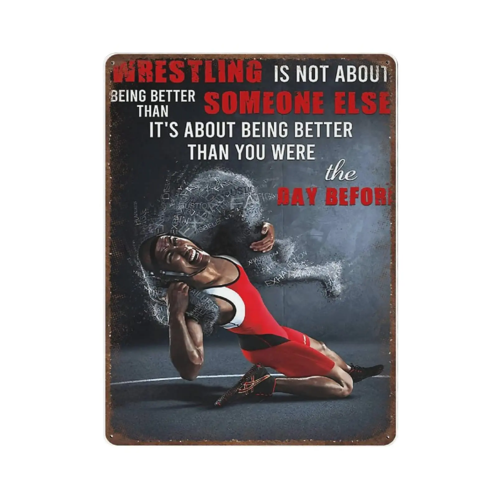 

Shabby Durable Thick Metal Sign,Wrestling Tin Sign,Wrestler Room Decor,Gift for Wrestling Lovers,Novelty Signs for Home Kitchen