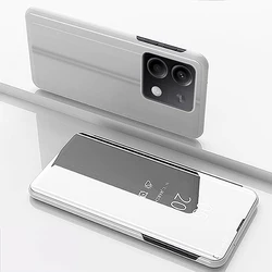 Luxury Mirror Flip Case with Plating Stand and Enhanced Protection for POCO X7 5G (Silvery)