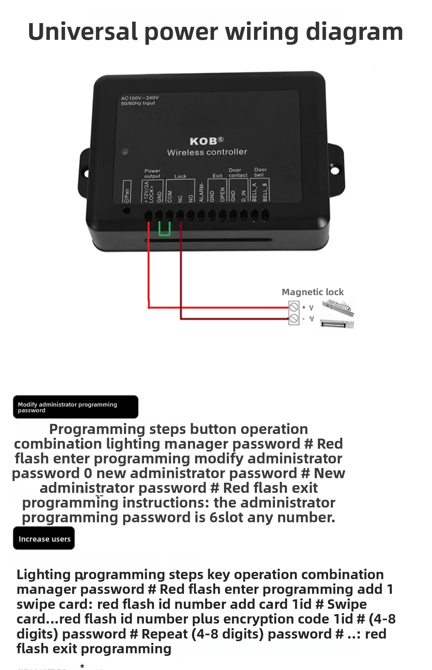 wireless access control system, wire-free card and password integrated machine,