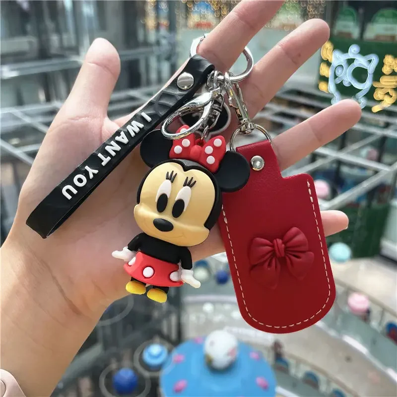 Disney Mickey Minnie Mouse Cartoon Keychain Key Rings Key Case Cover for Control Dust Cover Holder Organizer Home Supplies cartoon keychain