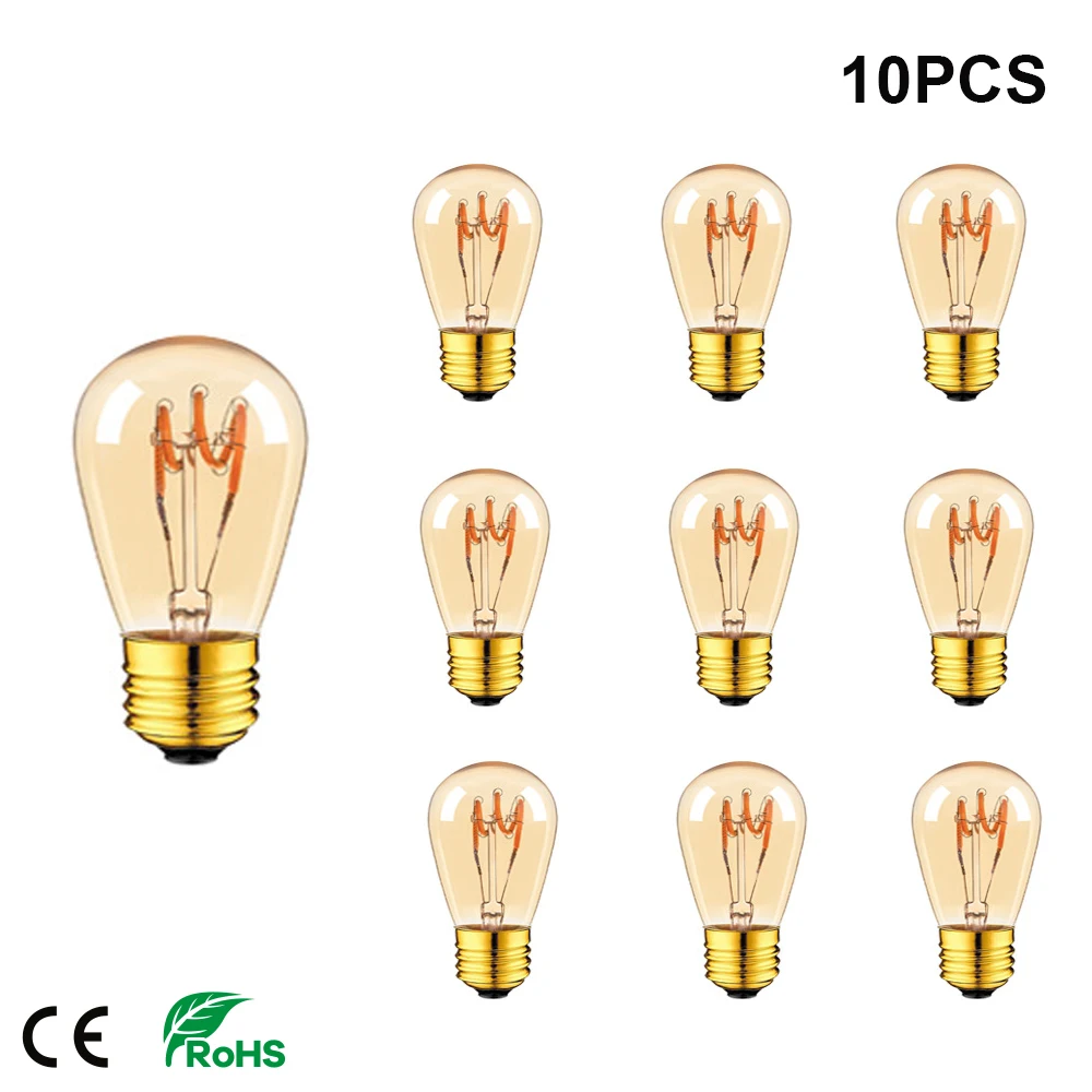 

Retro LED Edison Bulb E27 3W Gold Spiral Filament ST45 Dimmable Vintage LED Light Bulb S14 Decorative Incandescent Light Ampoule