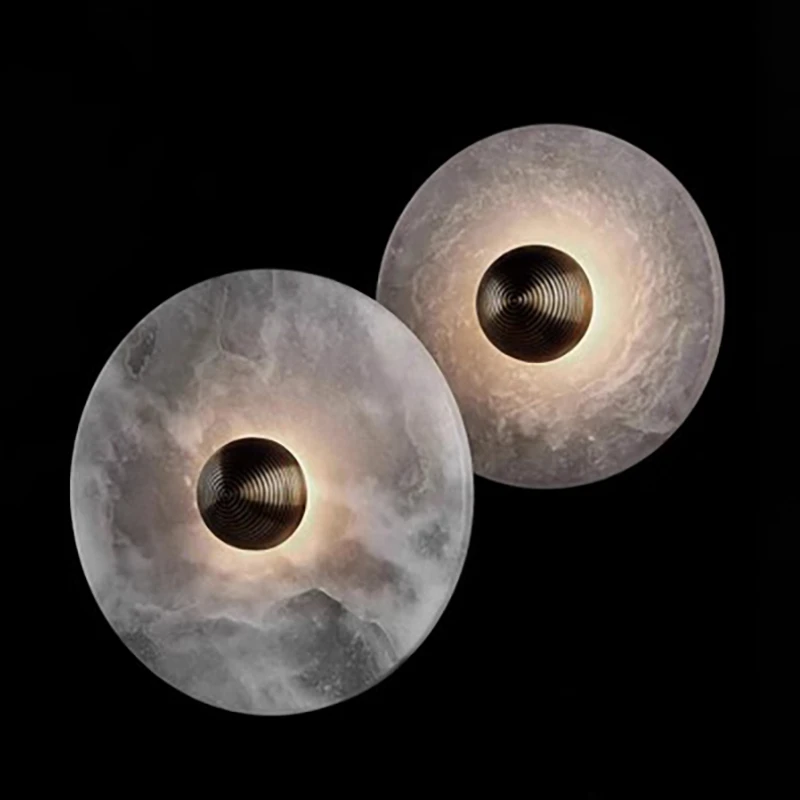 

Nordic Round Marble Lamps Home Decoration Living Room Wall Lights Corridor Lighting Fixtures Bedroom LED Bracket Light