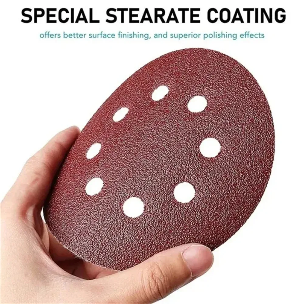 Universelle 8-Loch Schleifscheiben 125mm Schleifpapier für Metall Holz Glas Schleifer Polierpads Heimwerker Schleifwerkzeuge 40~3000 Körnung – Detail 4