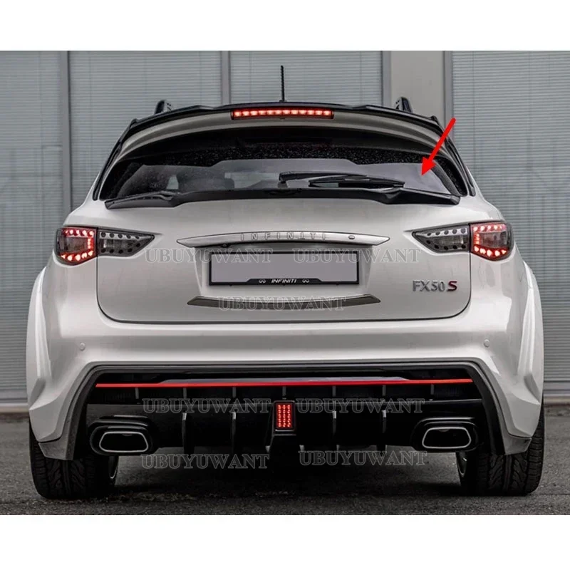 

For Infiniti QX70 FX35 FX37 Hatchback Car Middle Spoiler FRP Carbon Fiber Black Car Rear Wing Decorate Body Kit Accessories