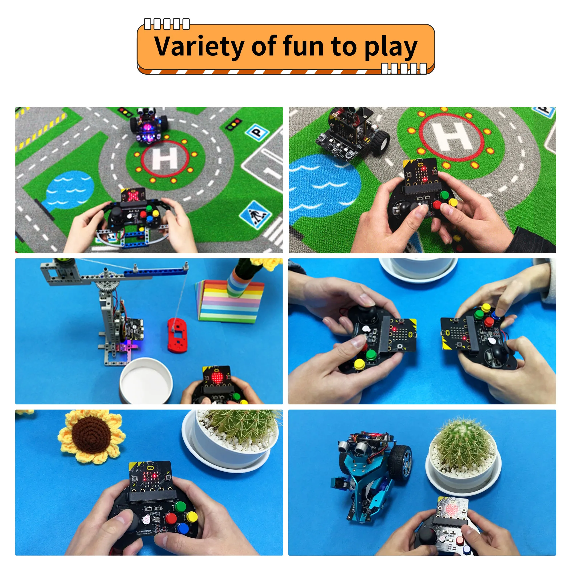 Robot Car Remote Control Handle Game Joystick Joystick Breakout Expansion Board per bambini con BBC Microbit V2 - immagine 5