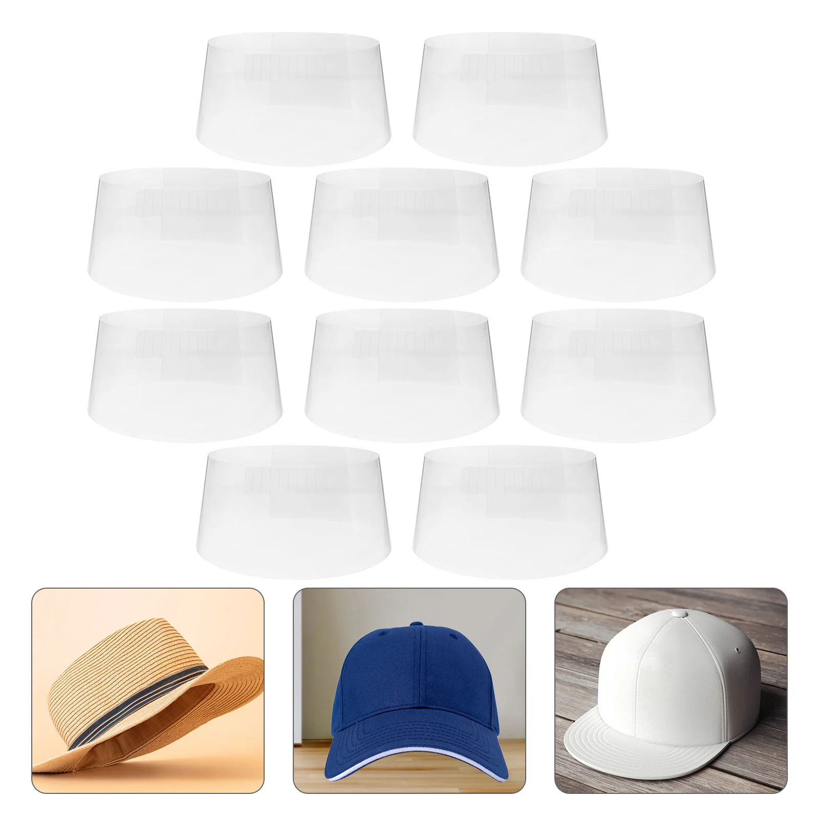 

8-20pcs Plastic Hat Stands Hat Package Support Hat Display Holders Dome Hat Shape Protector Holder PVC Hat Display For Home Shop