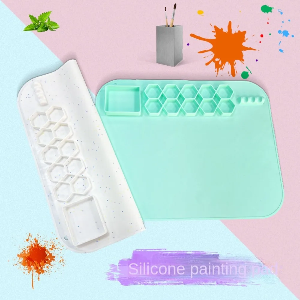 

Non-Stick Waterproof Watercoloring Stamping Silicone Painting Mat Ink Blending Craft Mat For Painting Pigment Palette