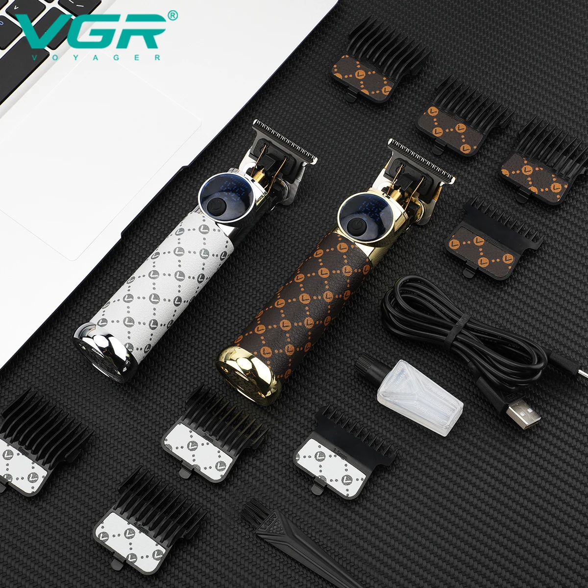 VGR 942 الشعر المتقلب المهنية USB مقص الشعر المقص...