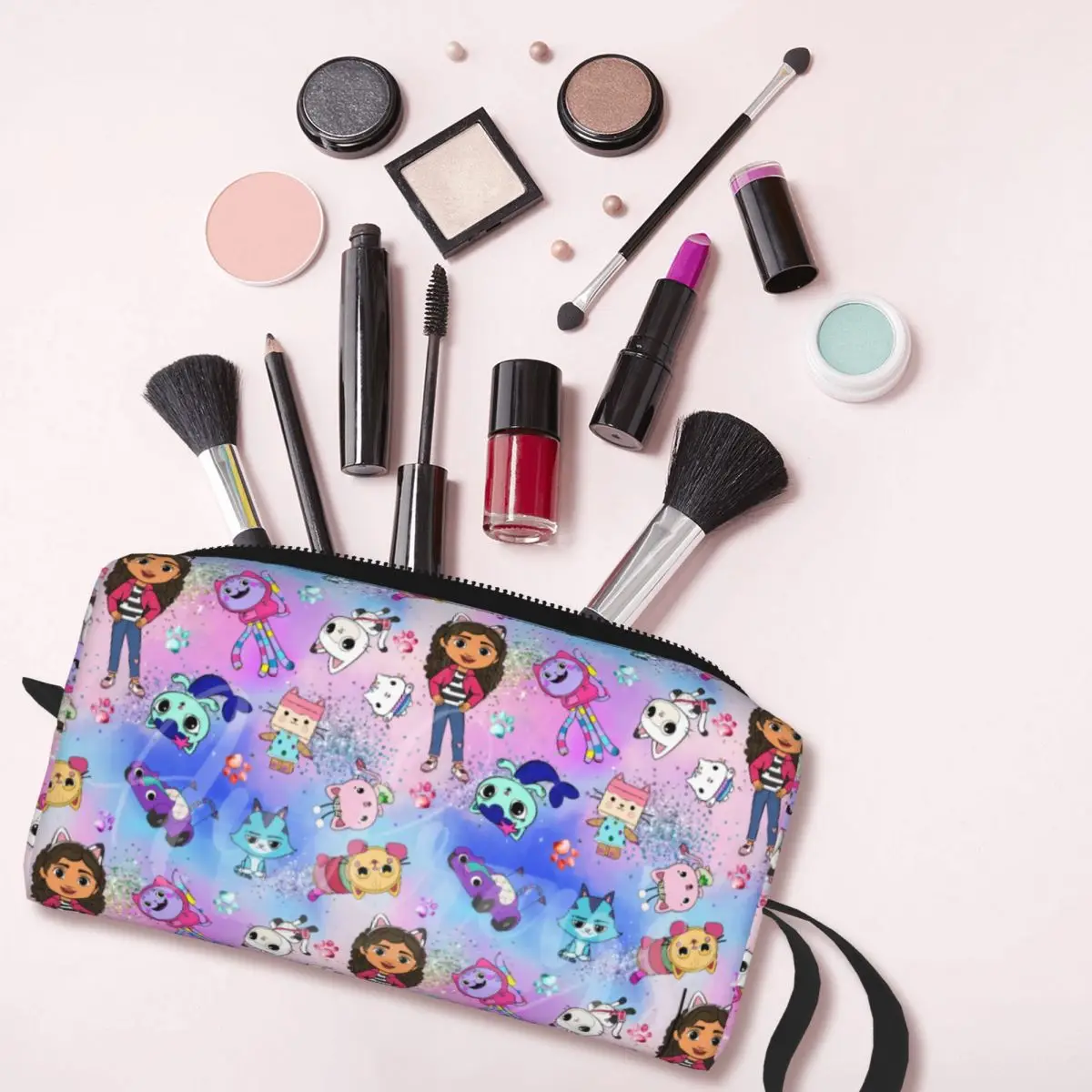 Travel Gabbys Dollhouse Pattern Toiletry Bag Cute Gabby Cats  Anime Makeup Cosmetic Organizer Women Beauty Storage Dopp Kit Box 3