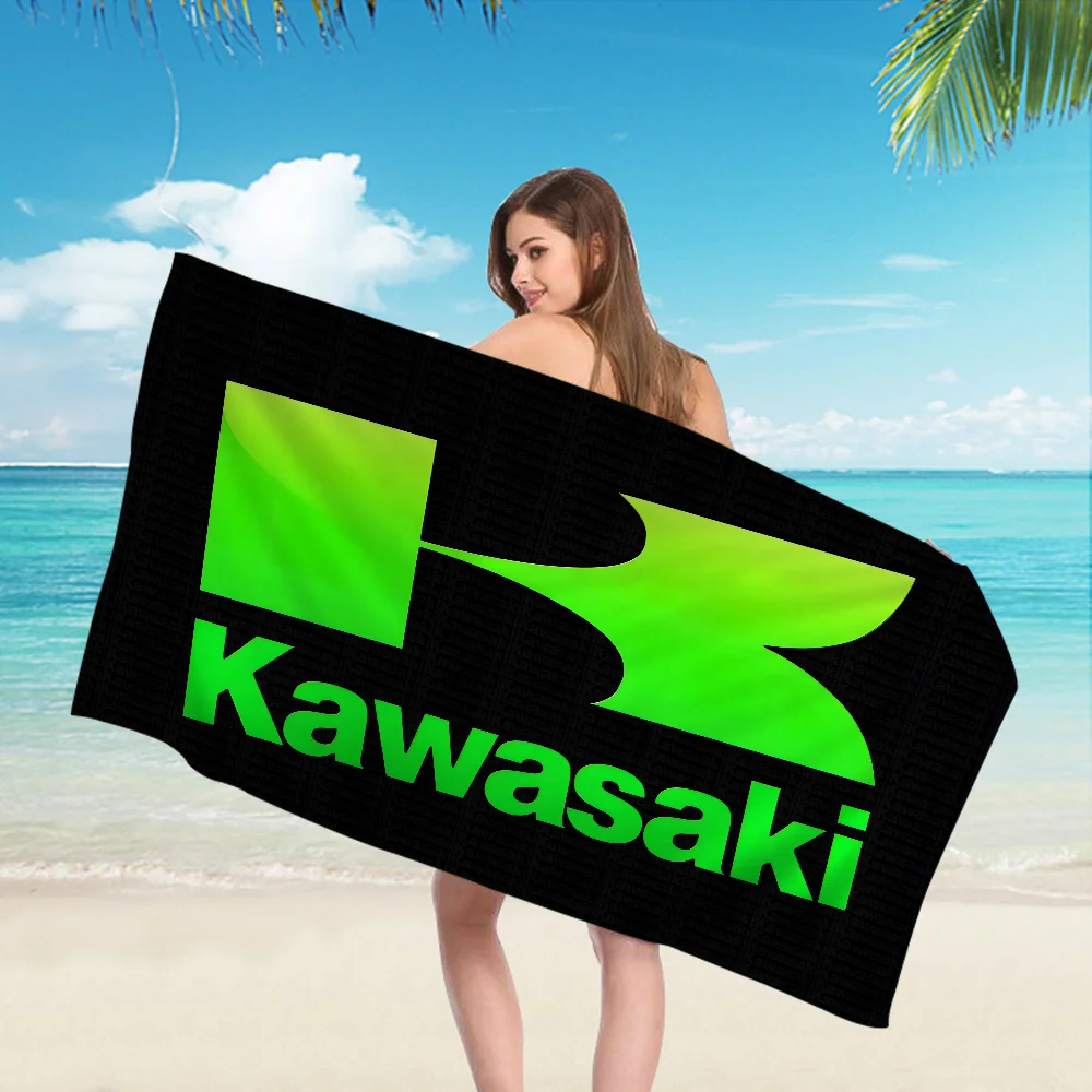 2025 New Kawasaki Motorcycle Racing Microfiber Blanket Quick Drying Beach Towels Oversized Super Absorbent Pool Towel Blanket 3