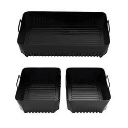 Silicone Non - Stick Heat Resistant Air Fryer Liner - Easy to Clean Cooking Accessory (3pcs)