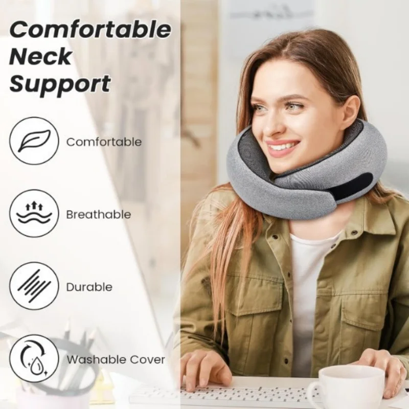 Memory Foam Snail-Style Travel Neck Pillow - Portable, Adjustable Comfort Pillow