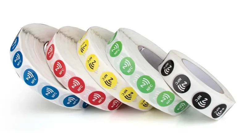 6pcs NFC Ntag213 144 Bytes Wet Tag Stickers 13.56MHz ISO14443A Ntag 213 Chip RFID Adhesive Tag Label For NFC Phone 6 Colors