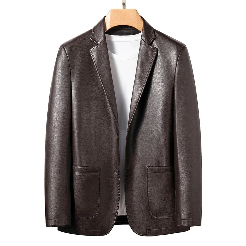 

Spring ZDT-8011 And Autumn New Men's Leather Business Casual Fashion Handsome Thin Section Suit Jacket