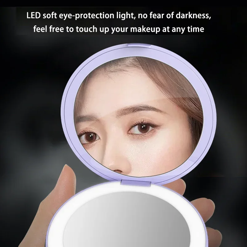 Portable LED Makeup Mirror with Heating and Rechargeable Battery