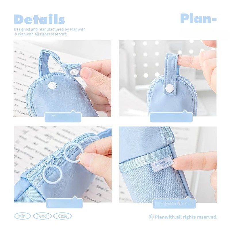 접이식 펜 케이스 스탠드 기능 INS 캐주얼 연필 가방 학생용 휴대용 걸이형 문구 정리함 학교 용품용