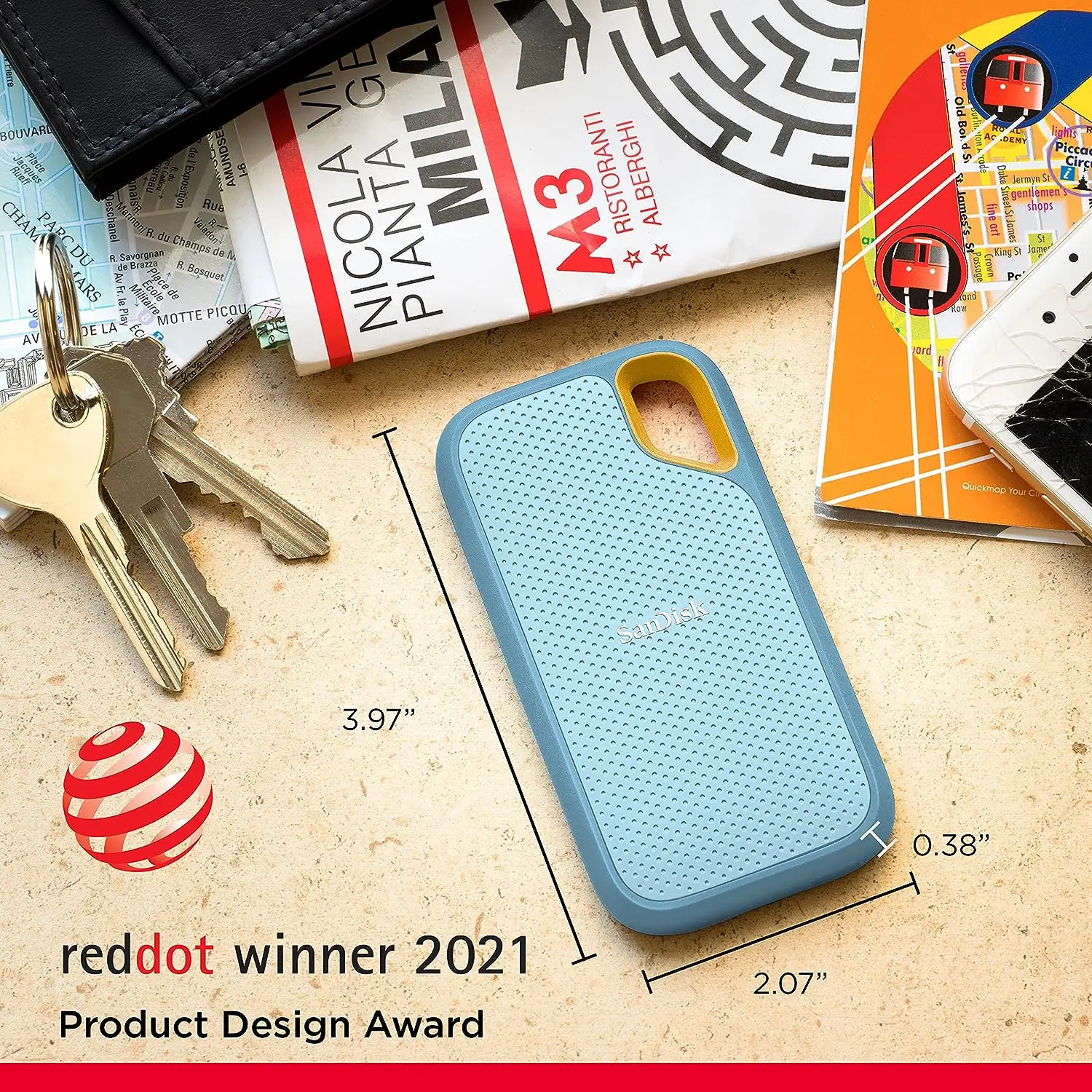 SanDisk Extreme Portable SSD E61, ִ 1050 MB/s  USB-C USB 3.2 Gen 2  ָ Ʈ ̺,   