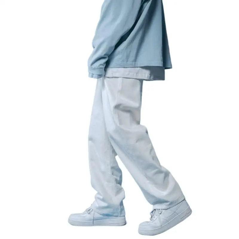 Men jeans mens jeans jeans trousers denim trousers Straight Jeans men white Loose unisex Denim Trousers Trend Neutral Jeans Men baggy Casual Solid Man Women Pants Hip Hop jeans