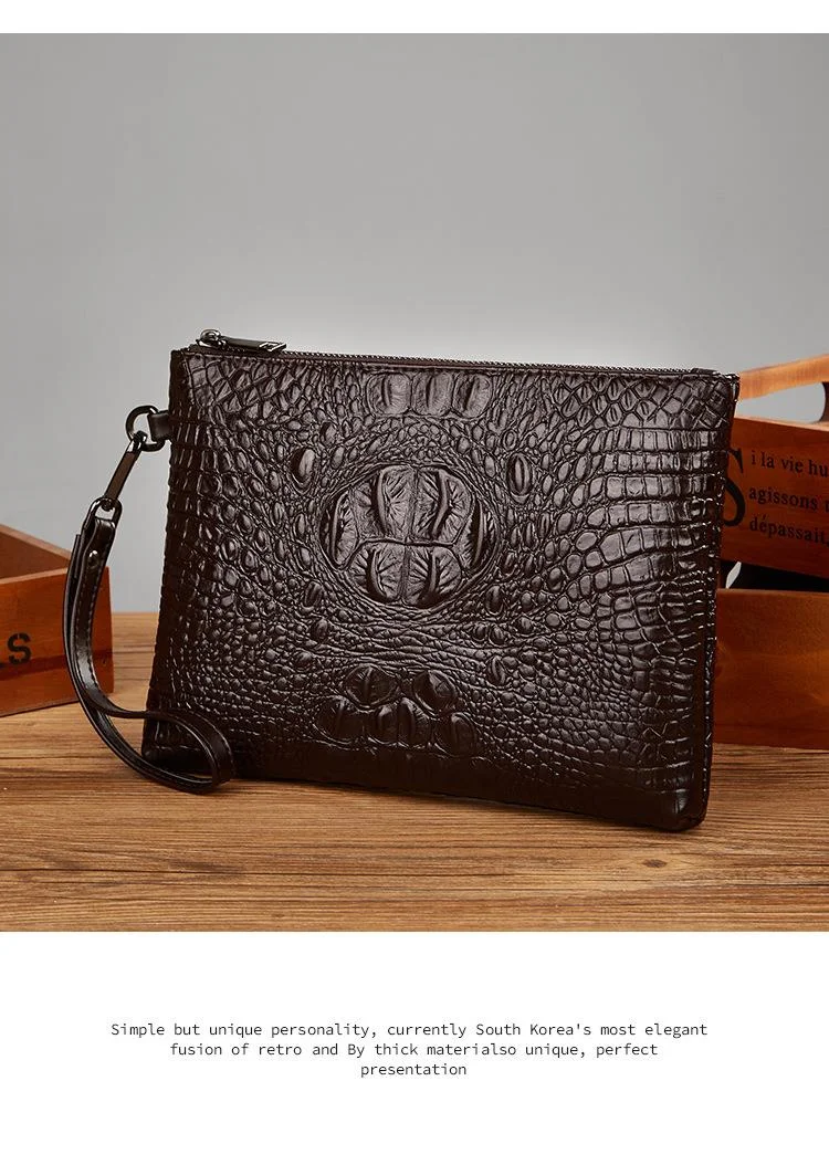 2025 Nei Krokodil Aktentasch fir Männer - Héichqualitativ PU Lieder Clutch Tasch, Moud Grousskapazitéit Organizer Tasch, Trendy Handtasch fir jonk Professioneller_voghion.com