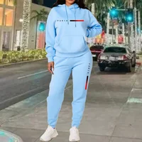 Nouveaux ensembles pour femmes sweat à capuche et pantalon PARIS lettre imprimer haute qualité sport costume printemps automne esthétique vêtements de sport femmes vêtements 2