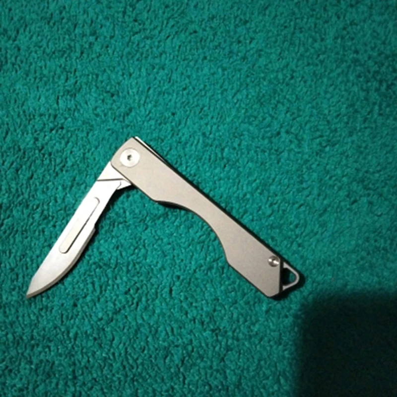 Складной нож из титанового сплава, скальпель, уличный аварийный нож для резки, портативный нож для самообороны, карманный нож