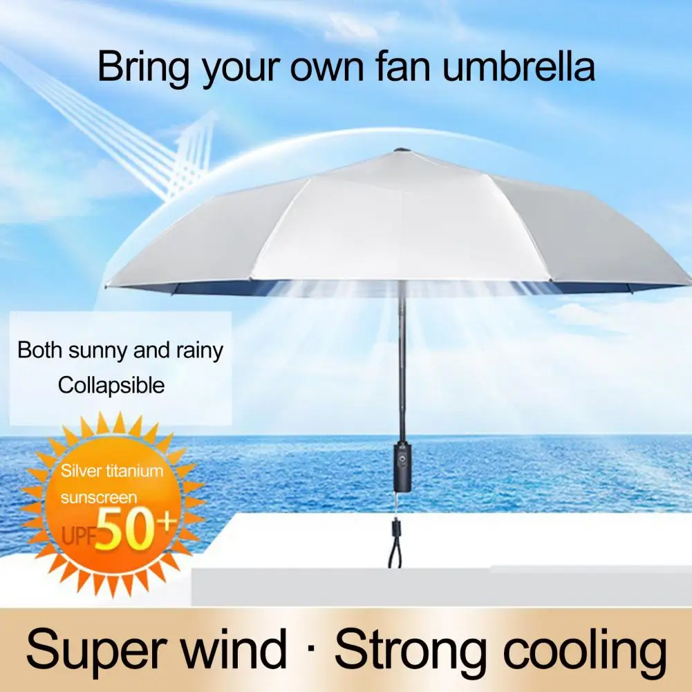 Umbrella With Fan Uv Umbrella With Fan USB 2024 New Rechargeable Sun Umbrella Cool Women Sunshade 2