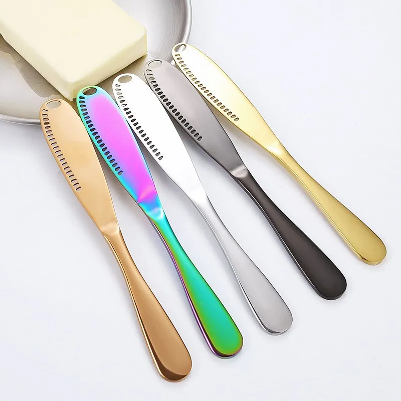 Butter Knife 1pc Stainless Steel Holes Spread Cream Bread Jam Cheese
