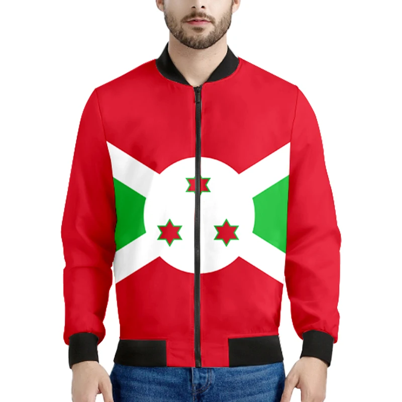 

Burundi Zipper Jacket Free Custom Made Name Number Team Logo Bi Coats Bdi Country Travel French Nation Burundian Flag Clothes