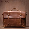 Genuine High Grade Retro Leather Briefcase Classic Men's Handbag Luxury Messenger Bag Office Computer Bags For 15 Inch Laptop 1