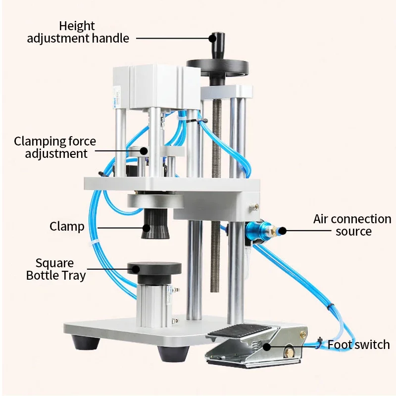 

Pneumatic Middle Sleeve Capping Machine Manual Perfume Bottle Sealing Capper Automatic Extreme Speed Cap Rolling High Efficiency