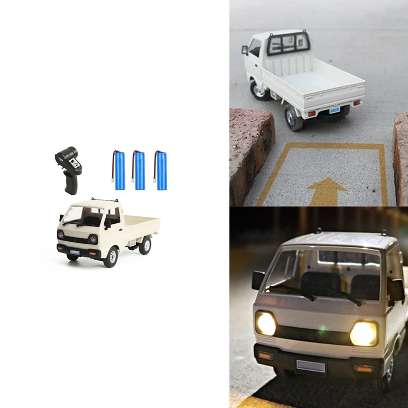 D12 Mini 1/16 2WD RC Car Simulation Drift Climbing Truck LED Light On-Road 130 Motor Fit WPL D12 For Kids Gifts Toys 5