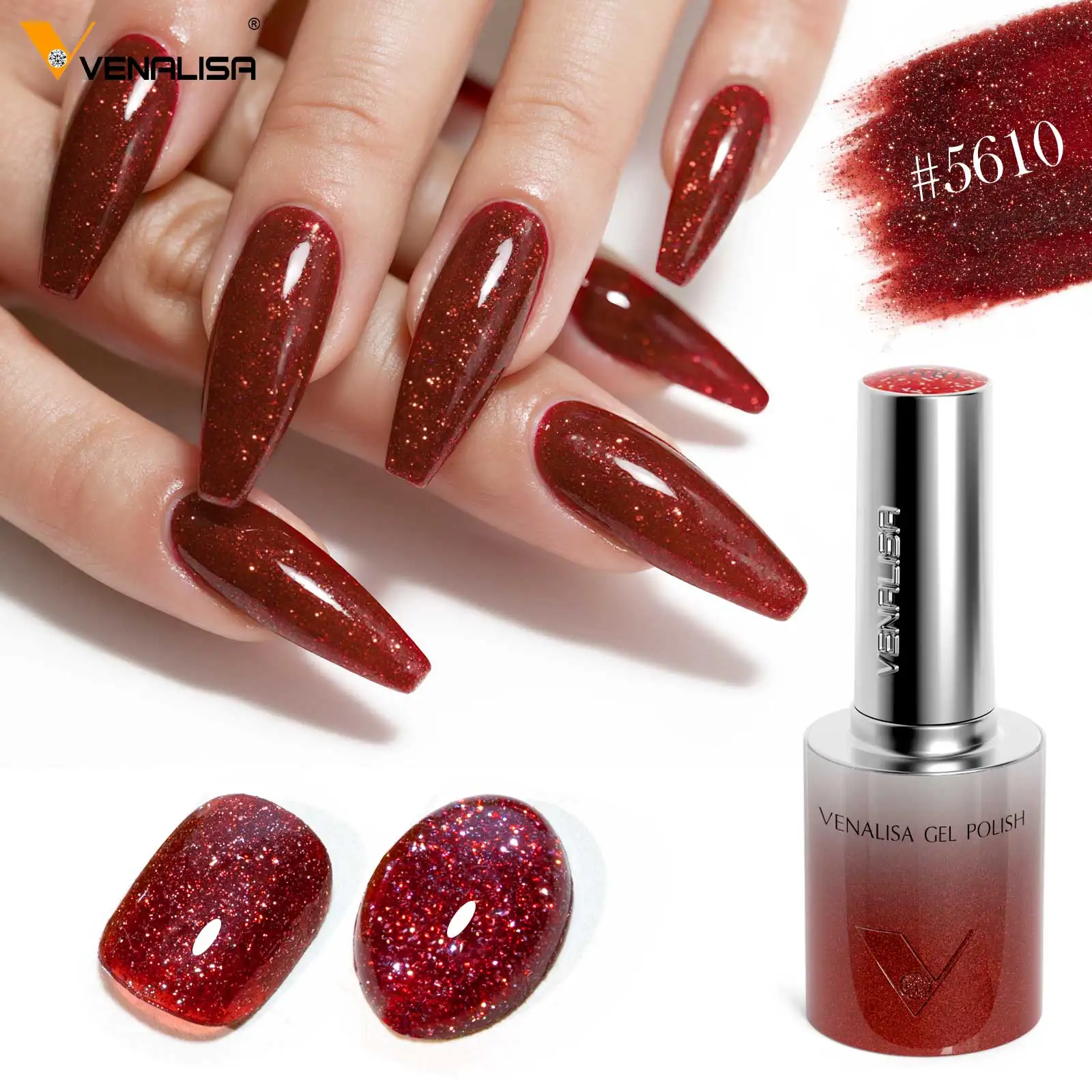 VENALISA 10DCat Eye Nagellack HEMA FREE TPO FREE Gel Polish Kit Sparkle Platinum Gel Soak Off UV LED Magnet Gel Lack Kit – Detail 34