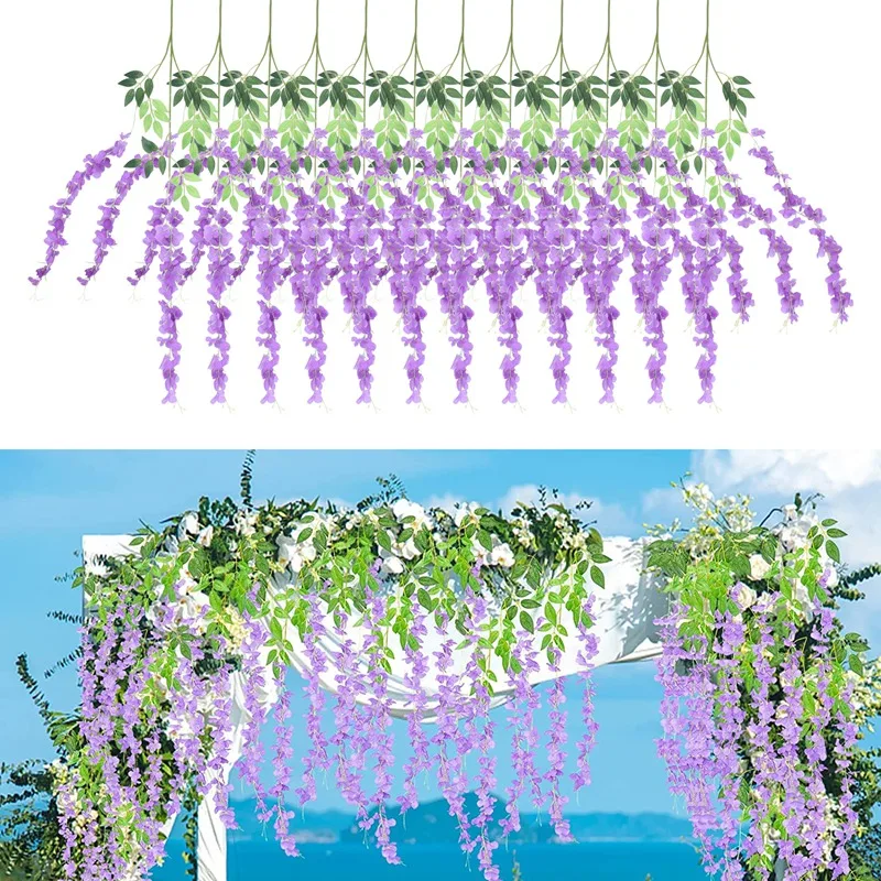 

Искусственная искусственная лоза, подвесная гирлянда, шелковые цветы, строка для дома, для свадебной вечеринки, искусственная садовая стена